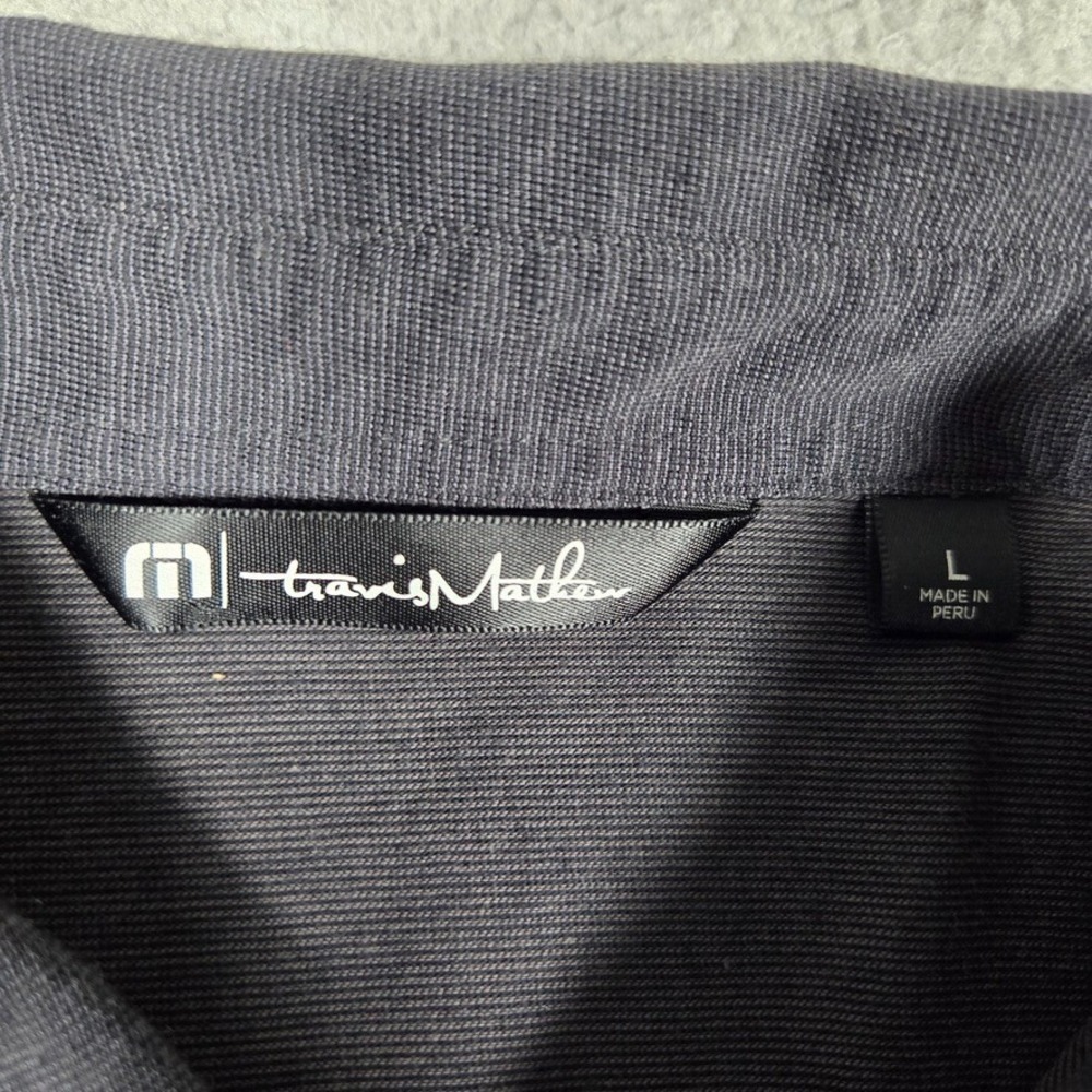 Travis Mathew Shirt Mens Large Black The Flash Knit Golf Polo Casual Preppy Logo - Picture 5 of 13